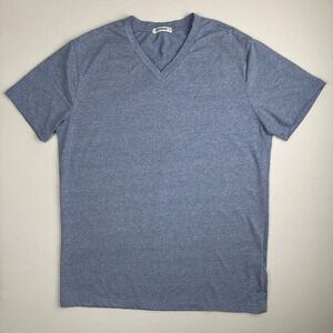 VEIISAR V Neck T Shirt Blue Heather Short Sleeve Men's Medium